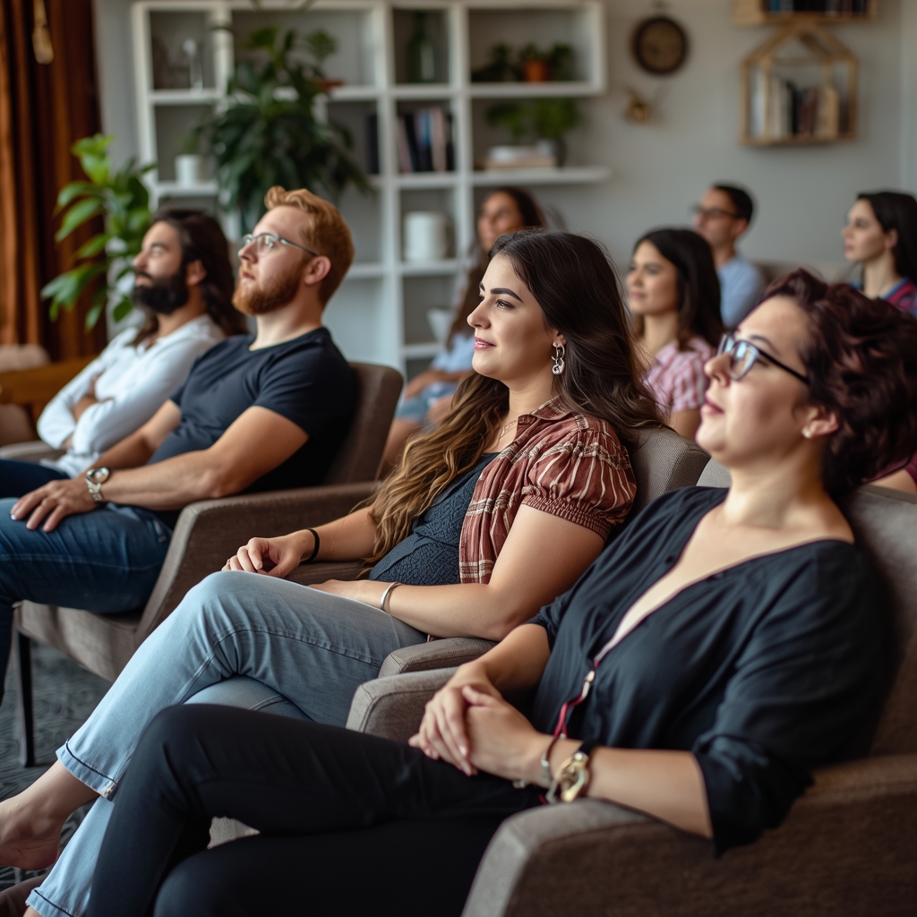 Person reviewing a daily awareness journal with calm focus